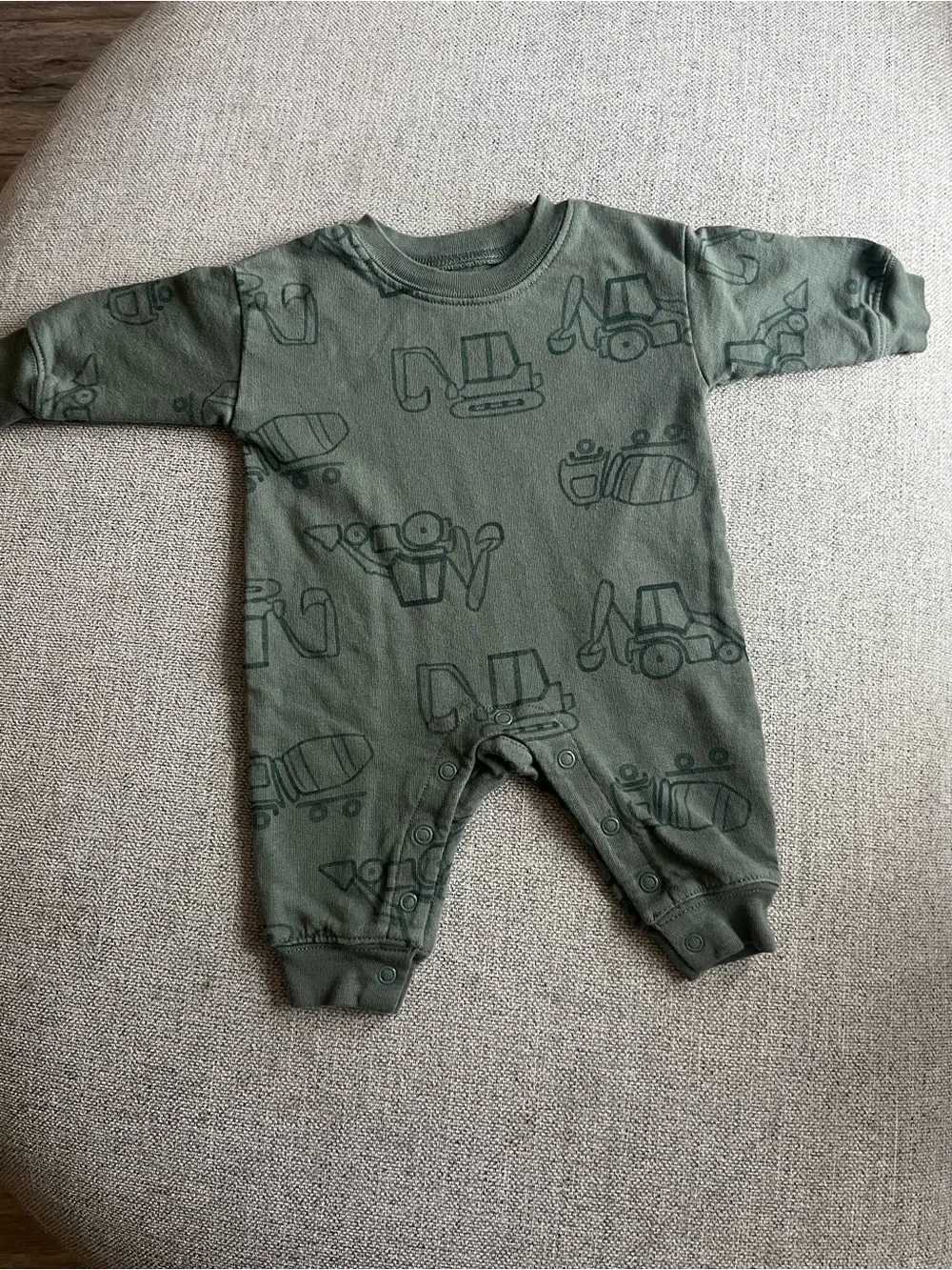 Carter's Olive Green Construction Print Baby One-Piece